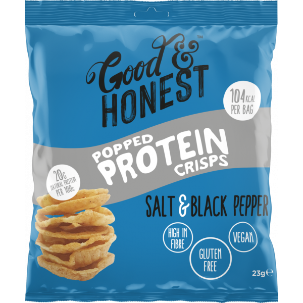 Good & Honest Popped Protein Crisps Salt & Black Pepper (23g)