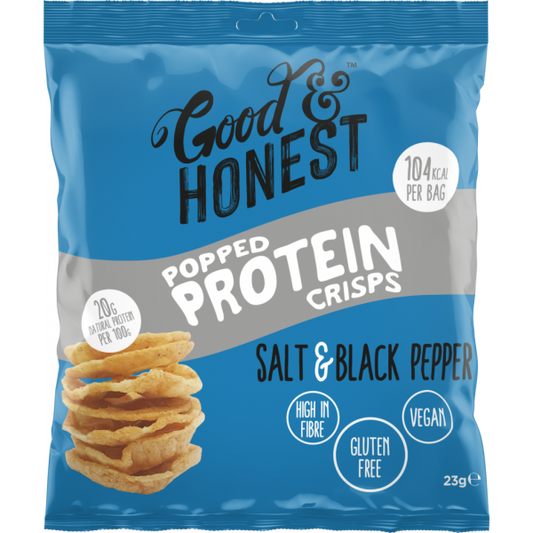 Good & Honest Popped Protein Crisps Salt & Black Pepper (23g)