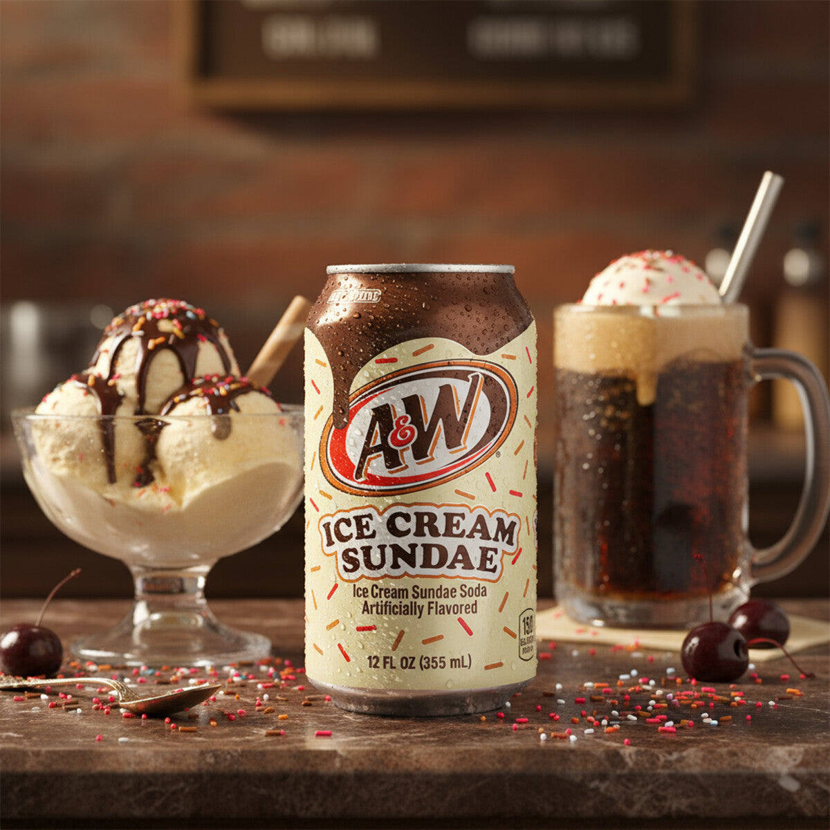 A&W Root Beer Ice Cream Sundae (355ml)