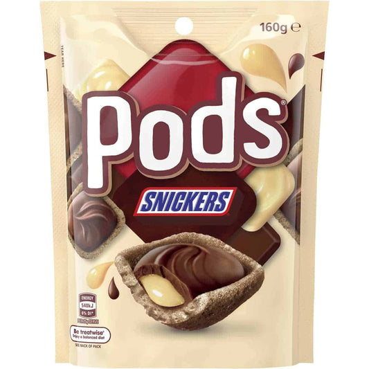 Pods Snickers Chocolate Snack & Share Bag (160g)